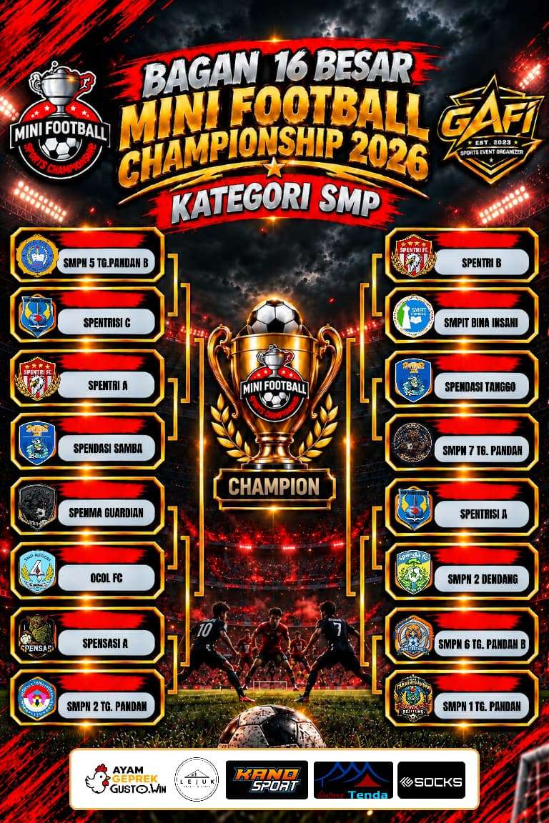 🔥 BAGAN 16 BESAR RESMI TERBENTUK! MINI FOOTBALL CHAMPIONSHIP 2026 GAFI SPORT MAKIN MEMANAS!